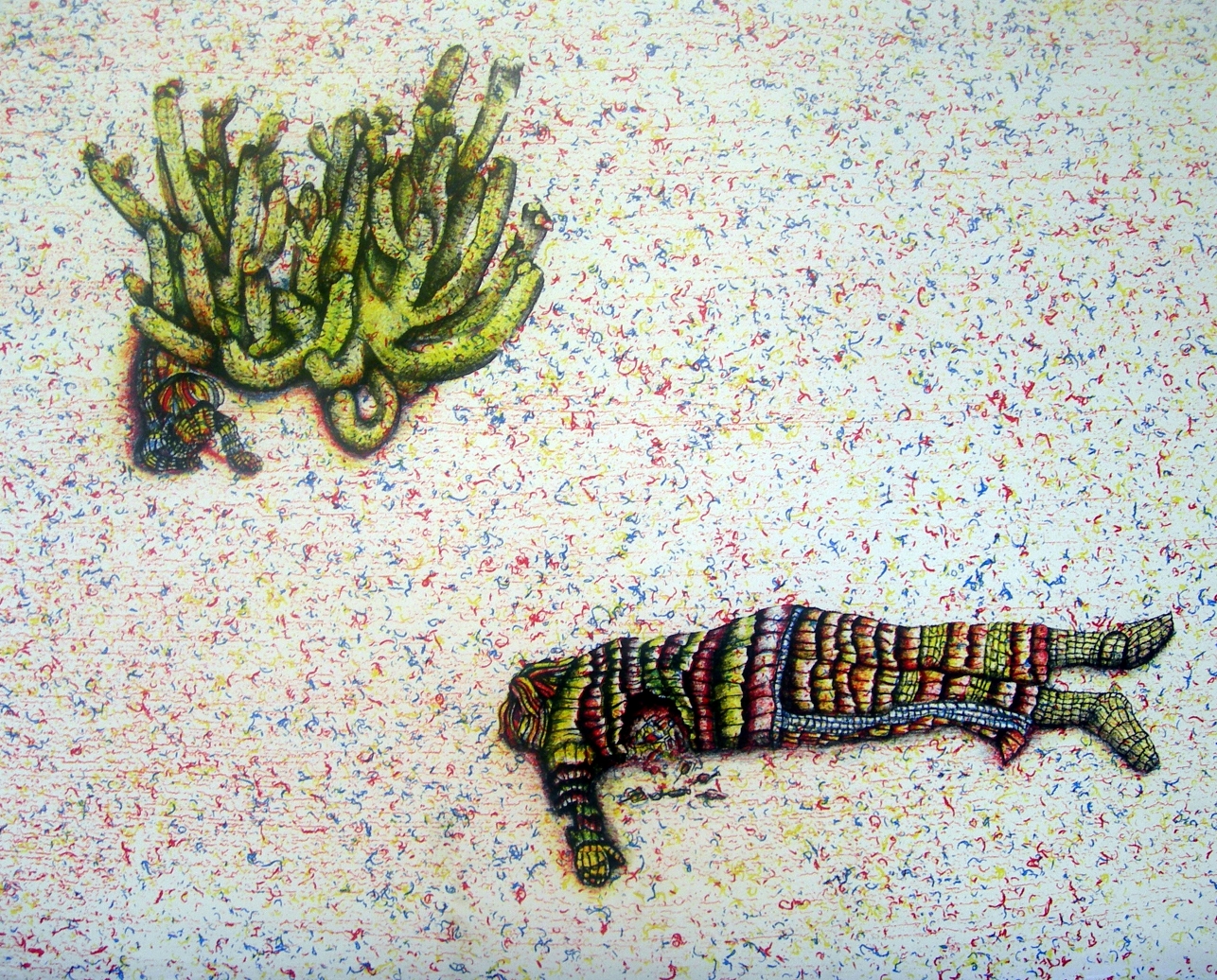 Crusando la Linea, 15 X 19", Lithography, 2008