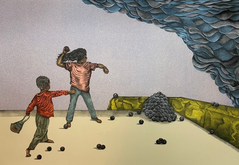 La Carambola Esta Cañon, 18 X 26, Lithograph, Screen Print, 2018