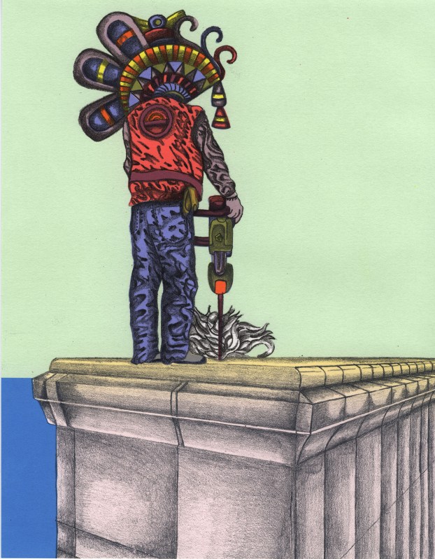 Perforar el Muro, Lithograph, Serigraph, 14 x 11", 2020